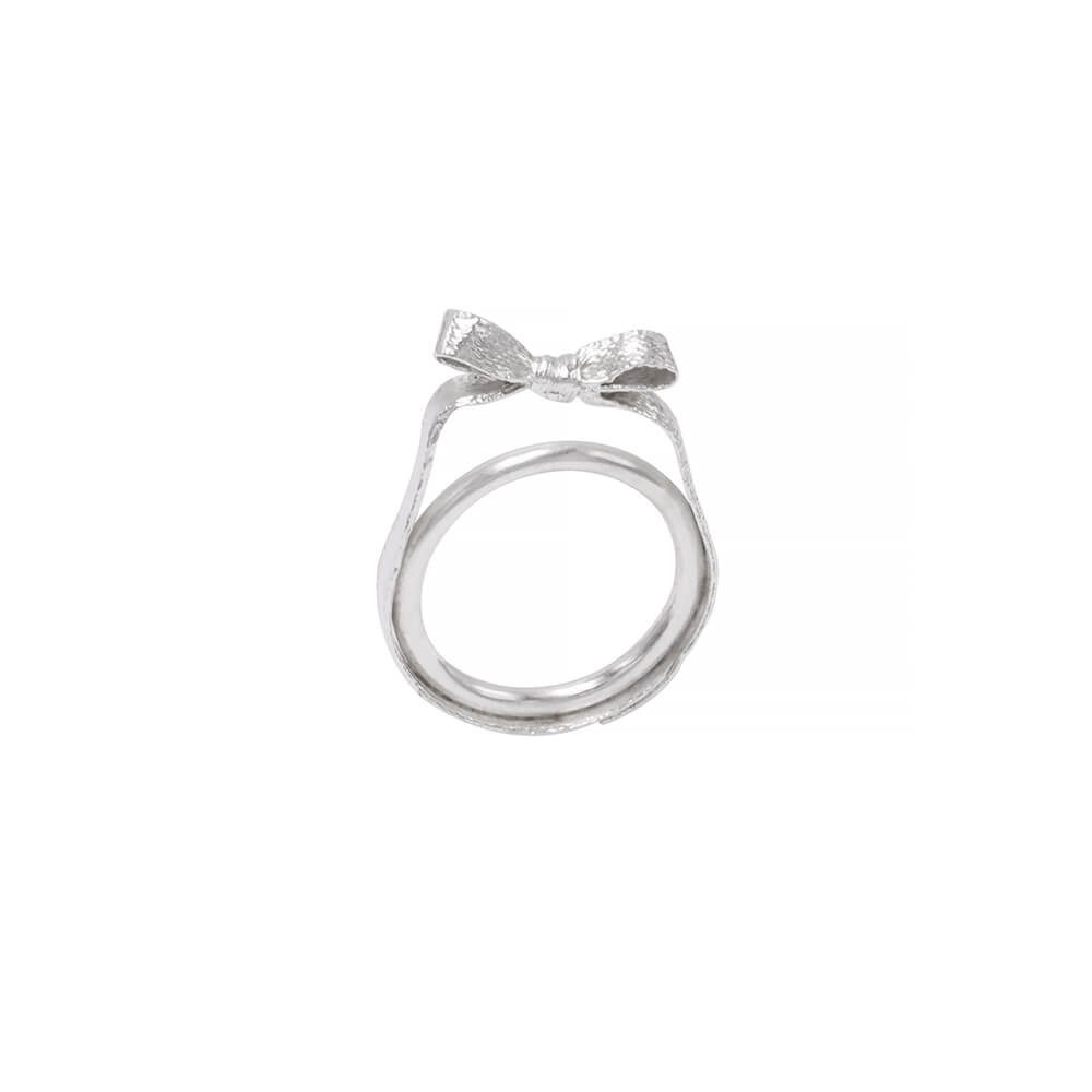 Silver Bow ring, handmade and detailed structure