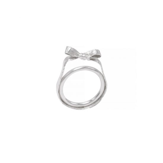 Silver Bow ring, handmade and detailed structure