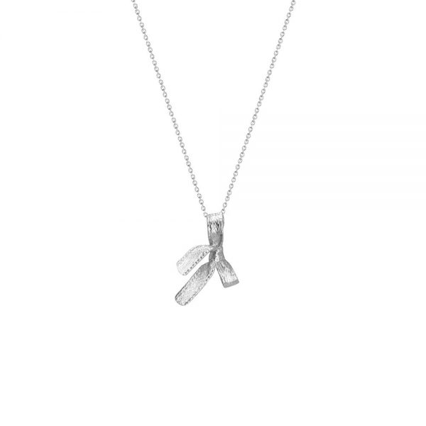 Bow pendant and necklace in sterling silver, handmade and cute