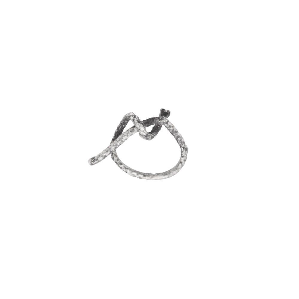 Knot in sterling silver, unique ring