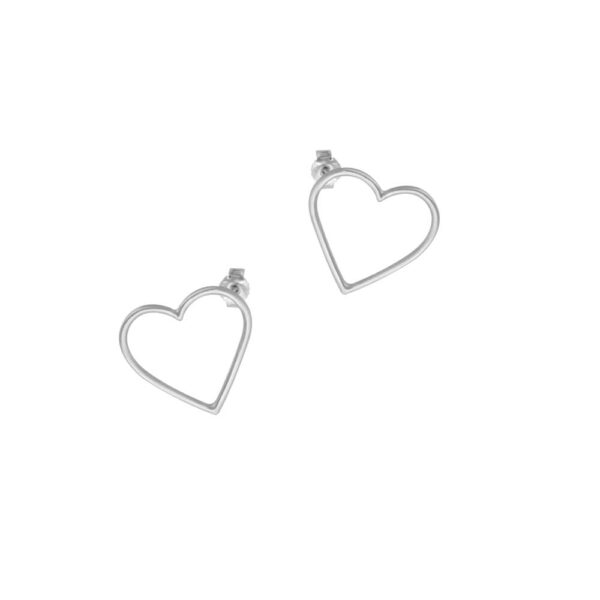 Handmade silver earrings heart shaped